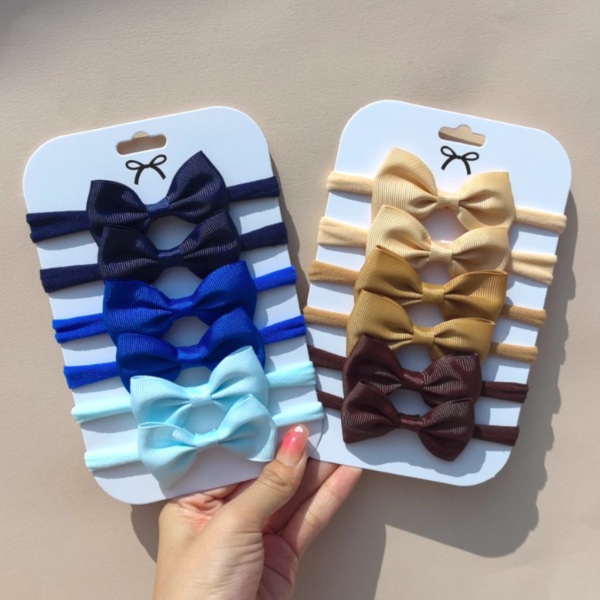 Faixa De Cabelo Para Meninas Com Nó De Laço De Cor Sólida Para Bebês - Imagem 5