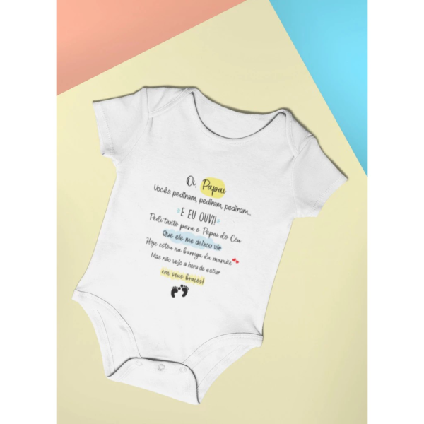Body de Bebê Revelação Gravidez Carta para o Papai - Imagem 3