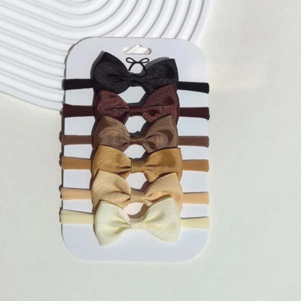 Faixa De Cabelo Para Meninas Com Nó De Laço De Cor Sólida Para Bebês - Imagem 2