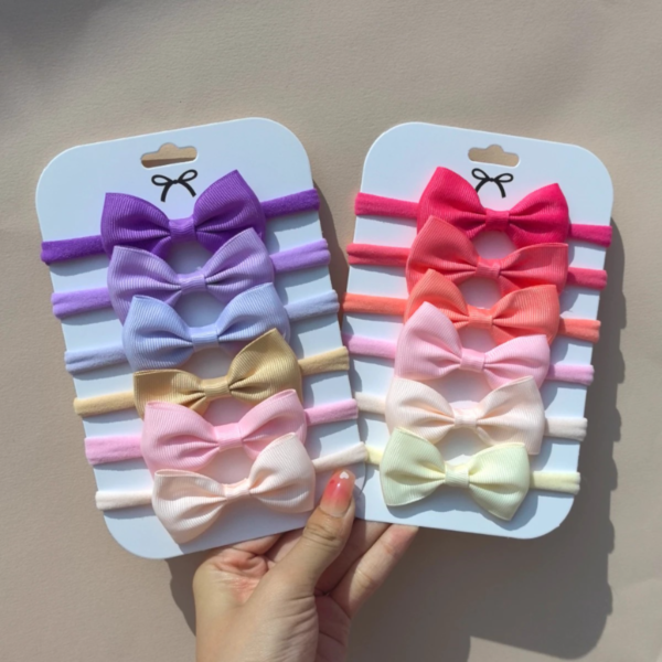 Faixa De Cabelo Para Meninas Com Nó De Laço De Cor Sólida Para Bebês