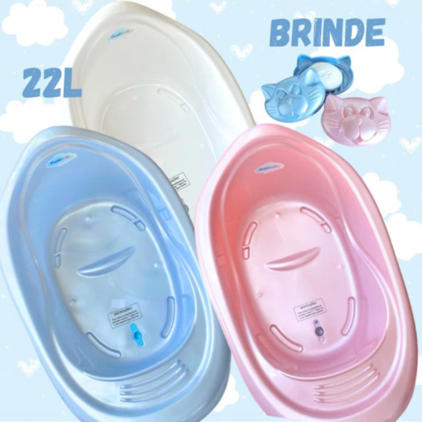 Banheira de bebe 22L Resistente Infantil Menina Menino Design Anatômico - Imagem 3